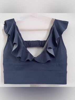 Ruffled V-Neck Crop Top -